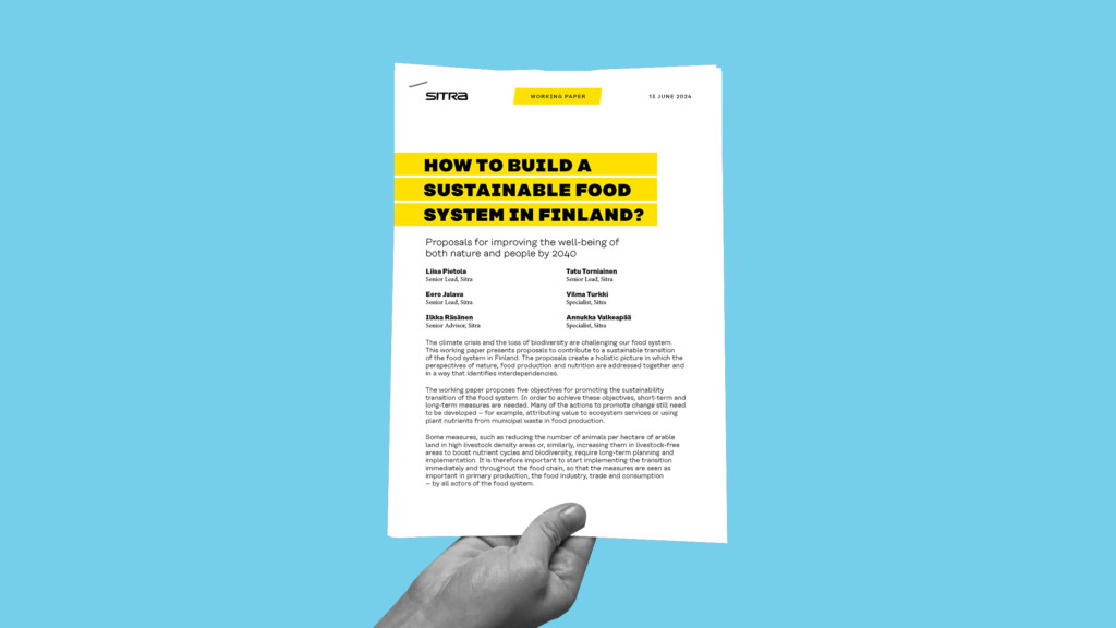 How to build a sustainable food system in Finland? - Sitra